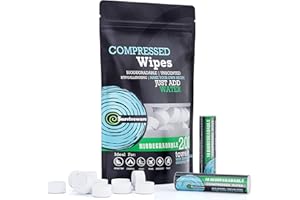 Surviveware Biodegradable Wipes Men or Women - Shower Wet Wipes Face, Body & Butt - Outdoors, Travel, Camping & Post Workout - Total of 200 Wipes - 10 Count, Pack of 20