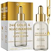 Clear Beauty 24K Gold & Niacinamide Serum For Face - Anti Aging, Firming, Hydration, Tone & Radiance Care - Dermatologist Tested, Korean Skin Care, Vegan Clean Beauty - 1.69 Fl Oz
