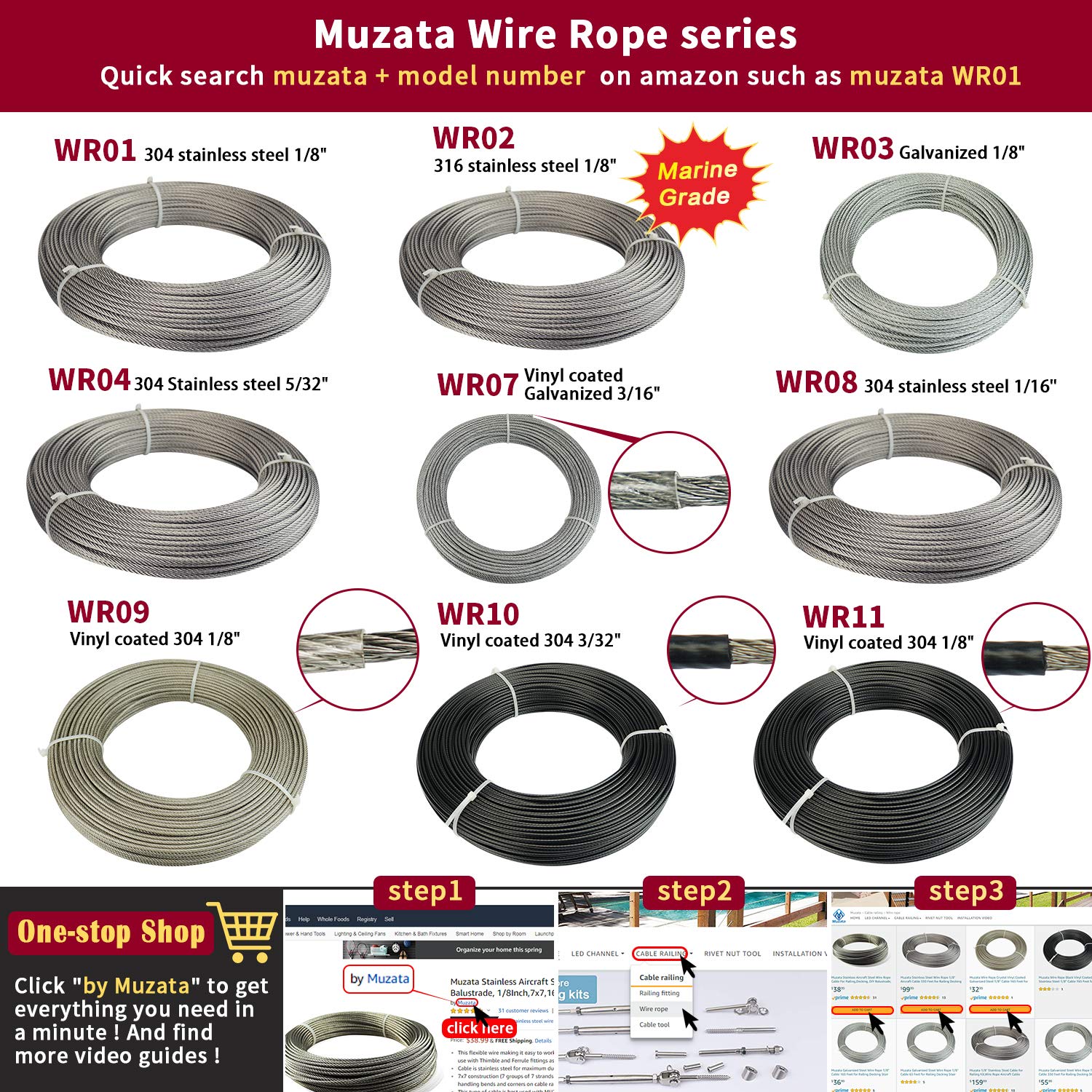Material Handling Products 20 Pack Muzata Wire Rope Clip M3 Wire