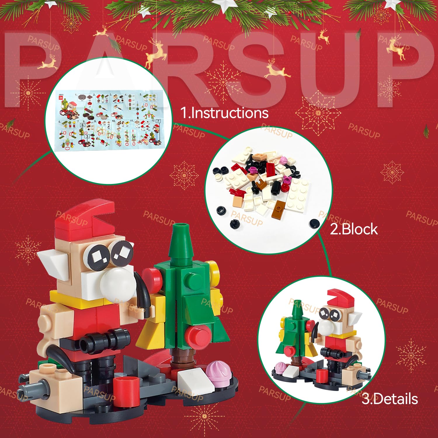 Christmas Advent Calendar 2025, 6 in 1 Building Blocks, 24 Days Countdown Calendar Toys for Kids, Building Toys Party Favors, Xmas Gifts for Boys & Girls