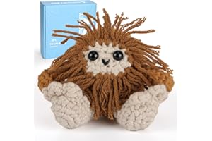 CrochetBox Crochet Kit for Beginner, Bigfoot Learn How to Crochet Stuffed Animals Gift for Adults and Kids(12+), Knitting Set with Yarn Hook Stitch-by-Stitch Video Tutorial