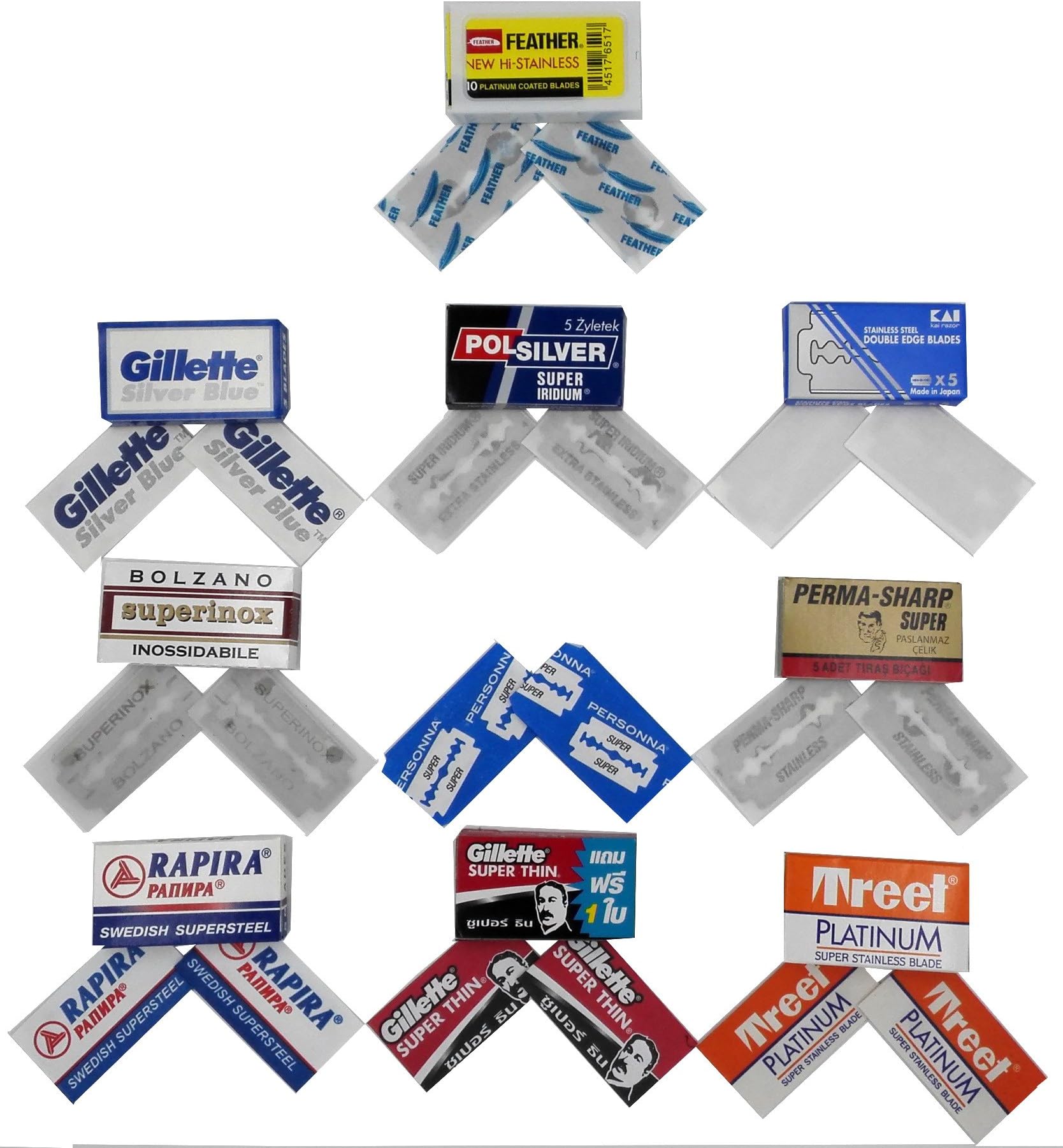 Sharpest Blades Double Edge Razor Blade Sample Pack (2x each)