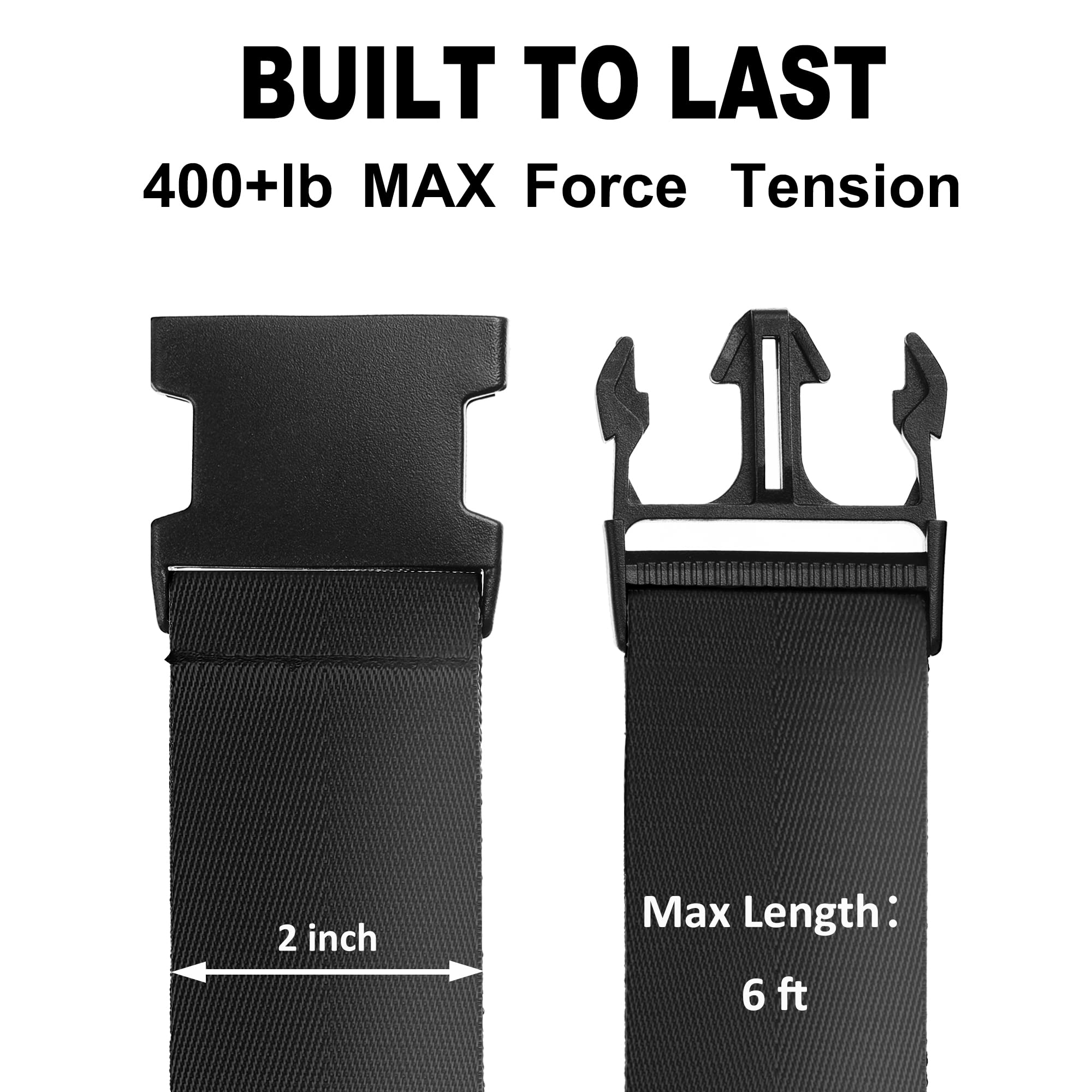 Luggage Straps for Suitcases TSA Approved Travel Belt 4 Pack by Chelmon (Black)