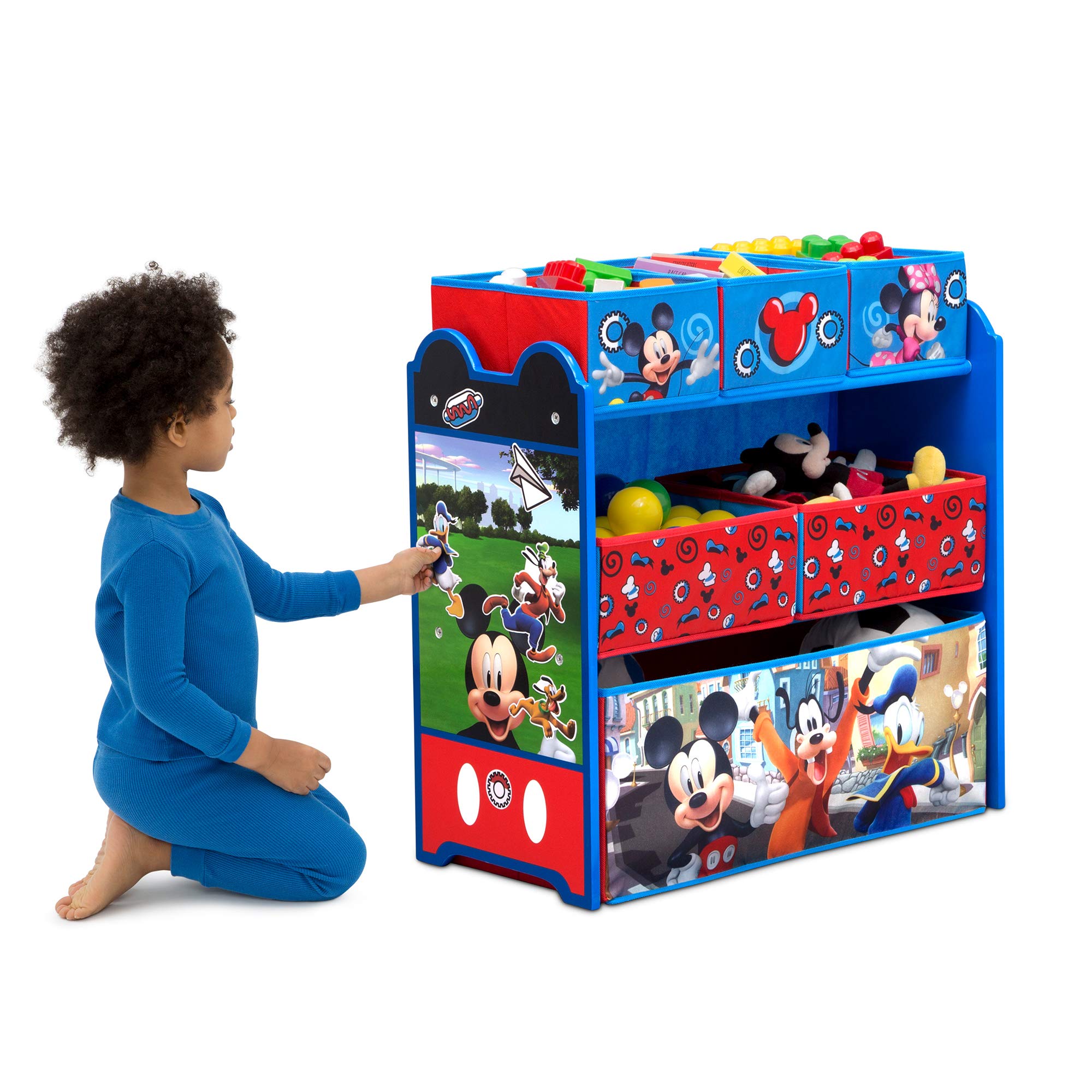 Delta Children Disney Mickey Mouse 6 Bin Design and Store Toy Organizer