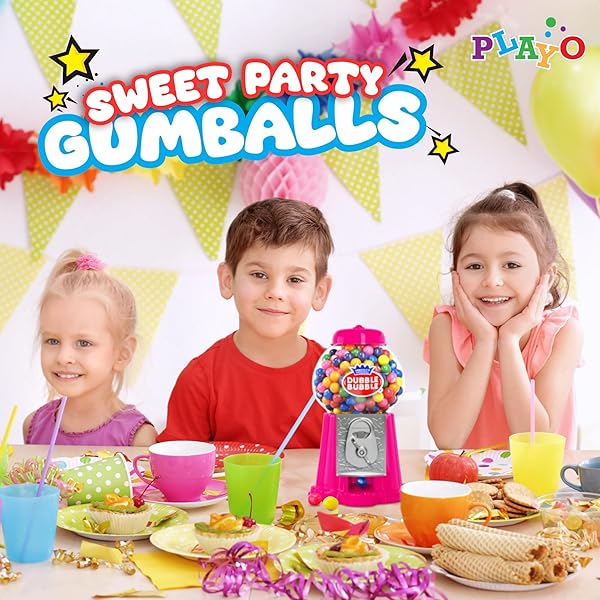 GUMBALLS FOR GUMBALL MACHINE REFILLS – 53 OUNCE DUBBLE BUBBLE CHEWING GUM BULK ANTIQUE STYLE GUM BALLS VINTAGE OLD FASHIONED CANDY -MINI BUBBLE GUMBALLS 3.3 LB FOR KIDS TOY BANK CANDY DISPENSER PLAYO