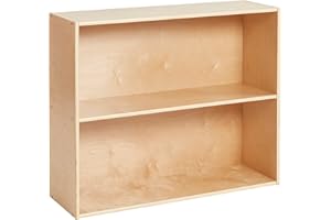 ECR4Kids Streamline 2-Shelf Storage Cabinet, 30in, Kid's Bookshelf, Natural