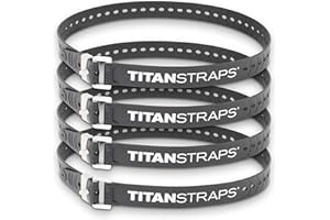 TITANSTRAPS Titan Industrial Straps – Strong & Simple Tie-Downs for Construction (Welders, DIY Home) & 1st Responders – 3 Year Warranty, Batch Tested – 70 lb. Working Load, 36" Length, Black, 4-Pack