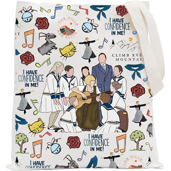 POFULL Von Trapp Kosmetiktasche Für Musikliebhaber – 23,4 X 17,3 Cm, Aus Baumwollleinen Mit Robustem Reißverschluss