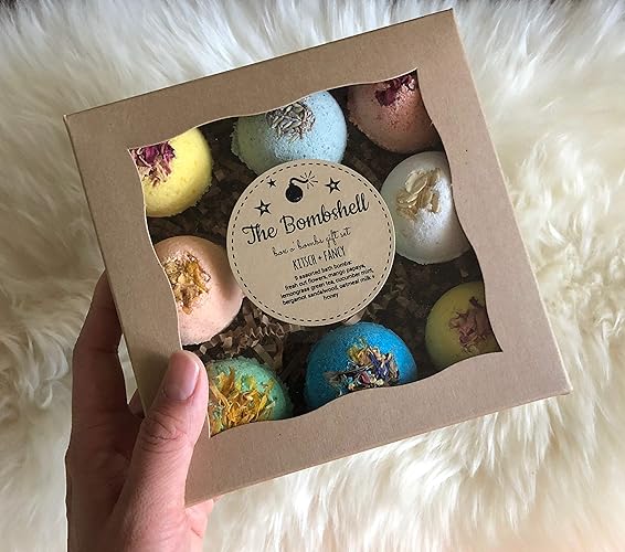 Bath Bomb Gift Box assortment of 9 bath bombs Handmade