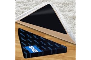 DRUVIAN 12Pcs Rug Tape, Premium Carpet Tape, Non-Slip Rug Tape for Rugs, No Residue Keep Rugs Flat for Hardwood Floors & Tiles (Black)