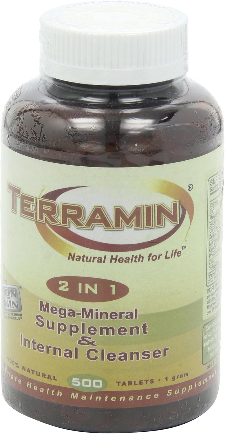 Ion-Min, Terramin 2 in 1, Mega-Mineral Supplement & Internal Cleanser Tablets, 1-Gram, 500-Count: Health & Personal Care