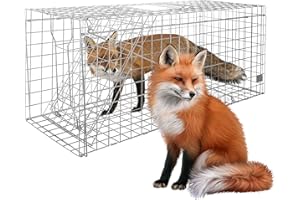 ANSGERY Large Live Animal Trap for Fox,42.5" X15 X17 Extra Large Animal Trap, Live Animal Traps cage for Raccoons Heavy Duty,Fox Traps for Trapping,Coyotes,Humane Catch and Release