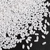 PAGOW 1000pcs Oat Rice Beads, 4 x 8mm White Pearl Beads for Jewelry Making (0.15 x 0.3 inch)