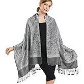 vimate Silky Paisley Pashmina Shawl Scarf-Women's Soft Double-side Jacquard Pashminas Wrap for Evening Dress Travel Shawl