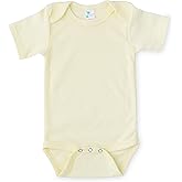 Laughing Giraffe Baby Blank Short Sleeve Unisex One Piece Bodysuit (3-6 Months, Yellow)