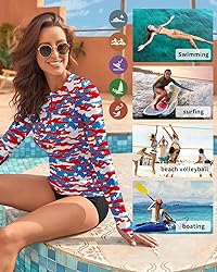 WOWENY Women Rash Guard Long Sleeve Swim Shirts UPF