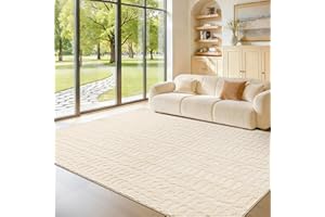 Yamaziot 6x9 Washable Area Rug, Non-Slip Ultra Soft Rugs for Living Room Irregular Stone Grid Indoor Rugs High-Low Textured C