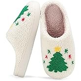 DRSLPAR Fuzzy House Slippers for Women - Christmas Cozy Memory Foam Woman Slipper Indoor and Outdoor Winter Bedroom Shoes