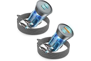EASDMN 2-Pack 90W USB C Super Fast Car Charger, Dual-Port [PD/PPS 45W & QC 45W] Car Cigarette Lighter USB Charger Adaper for Samsung Galaxy S23 Ultra/S22+/S22/S20/,Note 20/10+,Tab S9/S8, iPhone 15, iPad…
