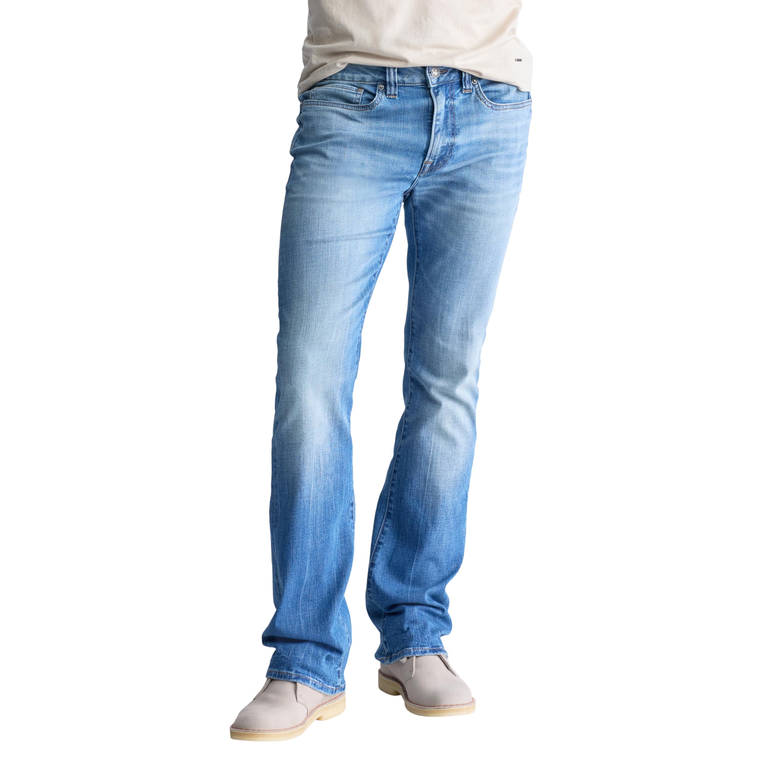 Buffalo David Bitton Men’s Slim Boot King Jeans, Veined and Sanded