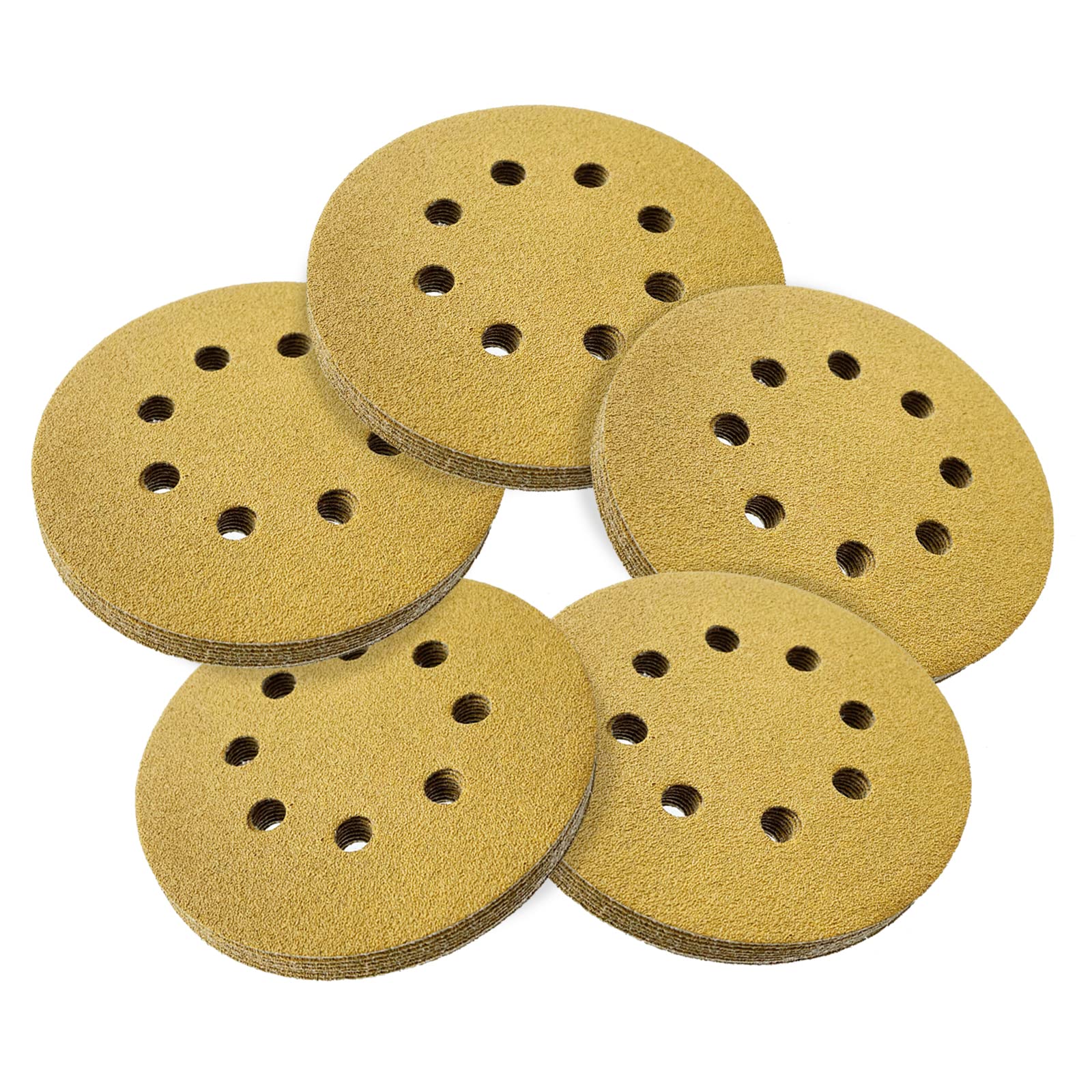 QYQRQF 5 Inch Sanding Discs Hook and Loop, 80 Grits