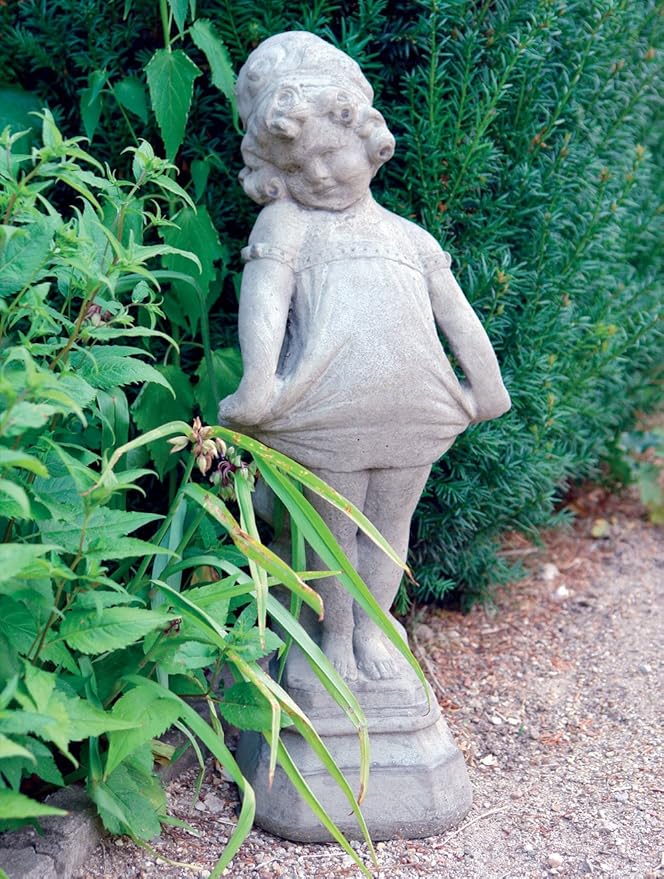 Garden Sculptures Victorian Girl Stone Statue Amazon.co.uk Garden