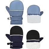 YMYDYFC Toddler Mittens 2 Pack Baby Waterproof Gloves Toddler Snow Gloves Kids Winter Mitten For Boy Girl Kids Ski Mitten