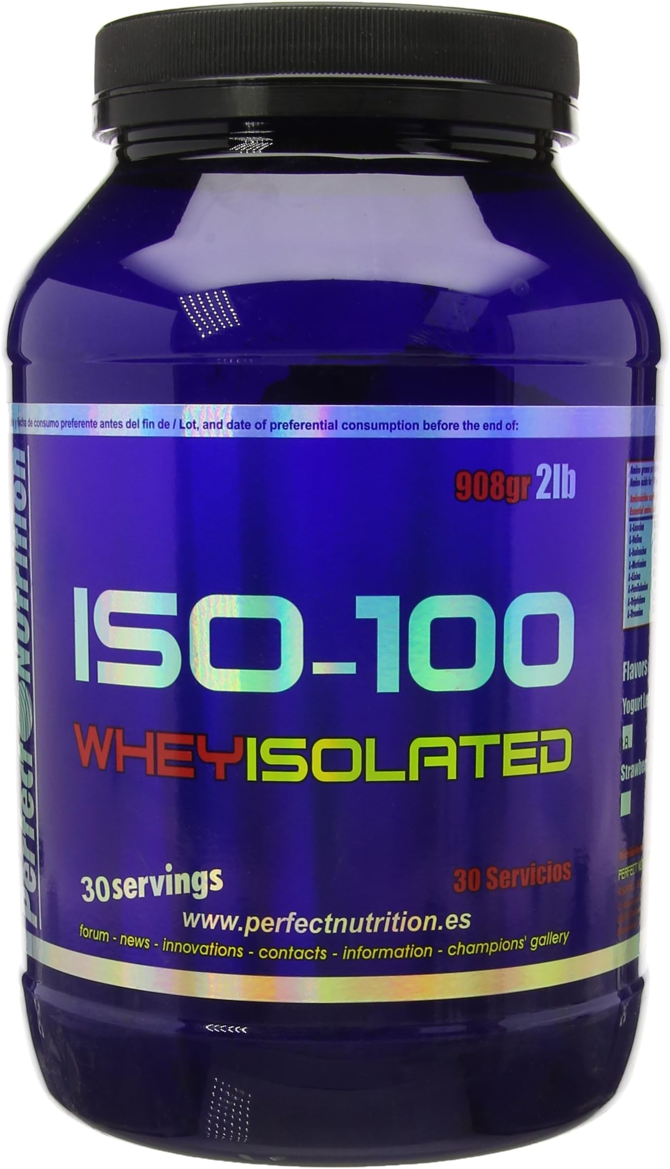 Perfect Nutrition ISO-100% Whey Isolated, Whey Protein Concentrate - Strawberry/Banana - 2 lb