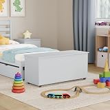 Vida Designs Leon Toy Box White Wood 100x40x48cm Lift Lid Storage Ottoman view 4