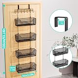 HapiRm Over The Door Organizer with 4 Large Metal Baskets and Hooks view 3