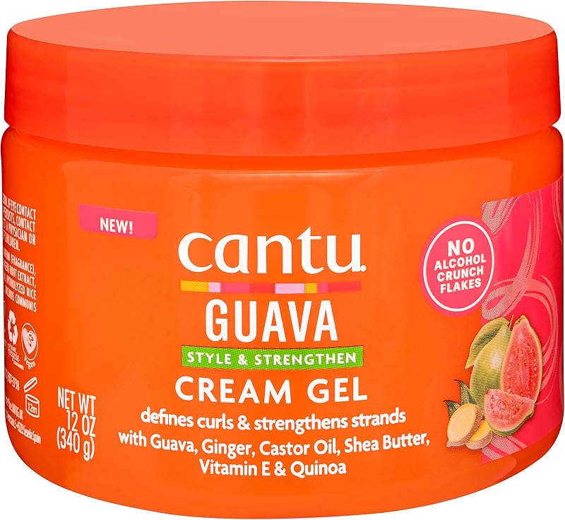 CANTU Guava Curl Strengthening Cream Gel 12oz 340g Defining Hold Flake Free