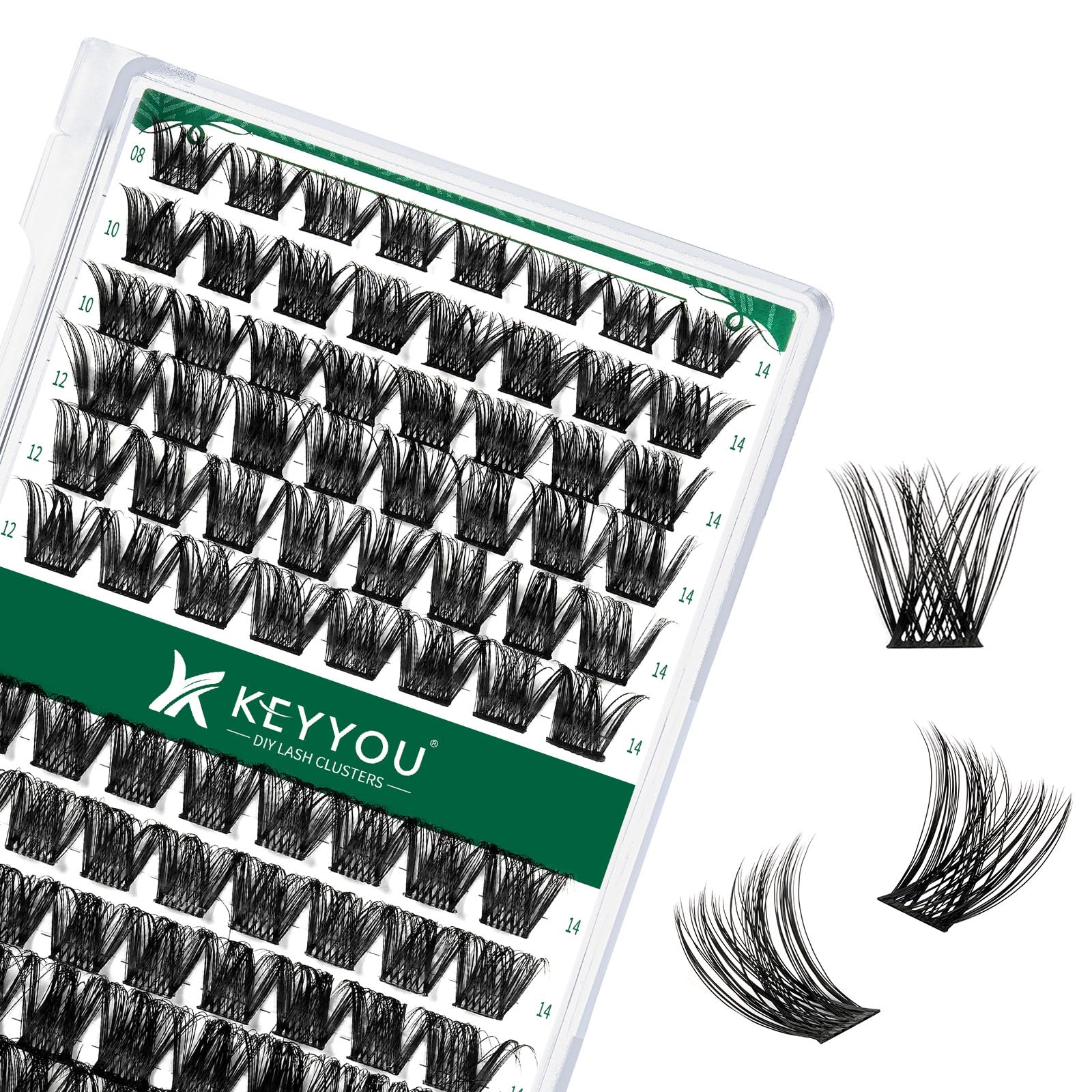 Photo 1 of Lash Clusters 96pcs Individual Lashes Y01 C Curl 14mm Eyelash Clusters KEYYOU Volume Wispy Lash Extension Soft&Comfortable Easy DIY at Home(Y01,C-14mm)