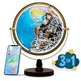 SJSMARTGLOBE with Interactive APP &amp; LED Illuminated Constellations at Night, US-Patented STEM education 10" World Globe with Detailed map
