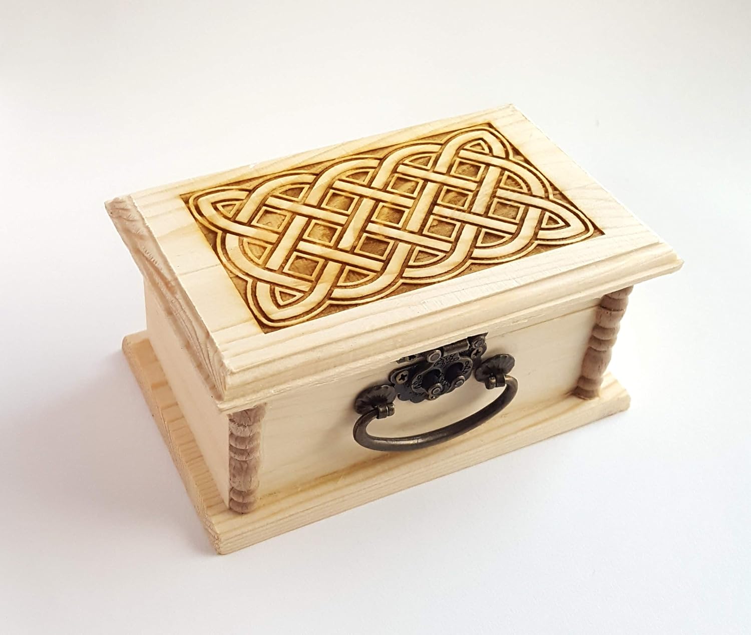 Celtic Knot Latched Wooden Box Free Engraved
