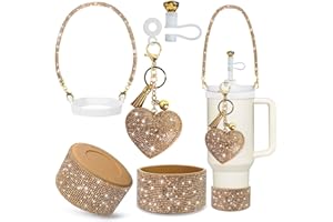 VirgoCCY Stanley Cup Accessories Set 30&40 Oz, Includes 0.4in Straw Covers, Water Bottle Handle Strap, Cute Stanley Charms and Silicone Boot.