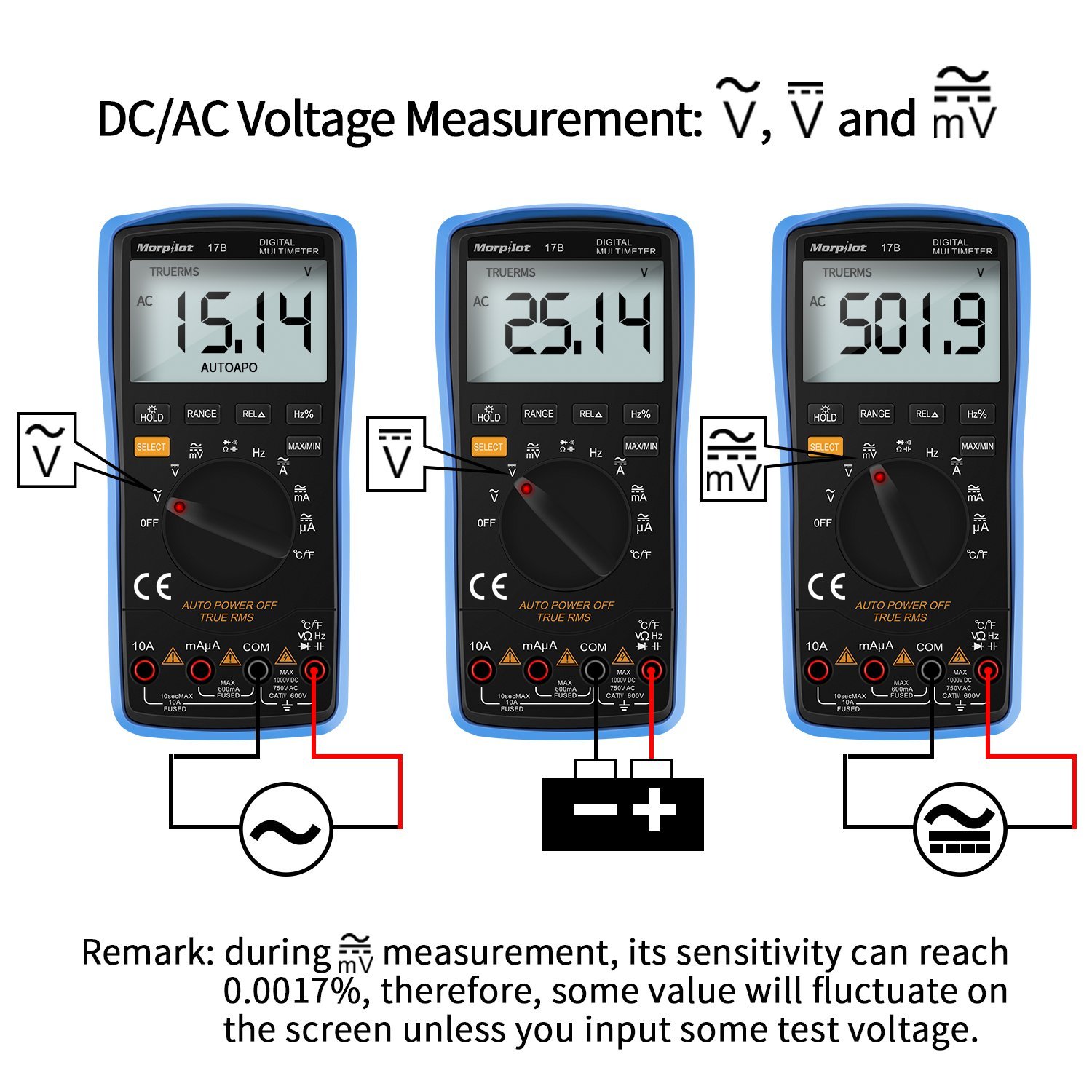Morpilot Multimetro Digitale, True RMS 6000 Conta Multimetro Avanzato, Misura Tensione AC/DC, Corrente AC/DC, Resistenza, Continuità, Capacità, Frequenza, Diodi, Temperatura