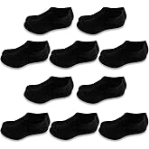 Cozi Foot 10 Pairs Boys Girls No Show Socks Cotton Non Slip Low Cut Socks