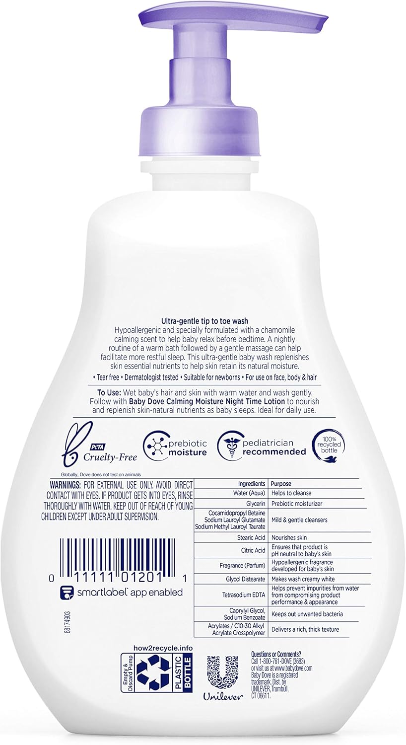 baby dove nighttime tip to toe wash