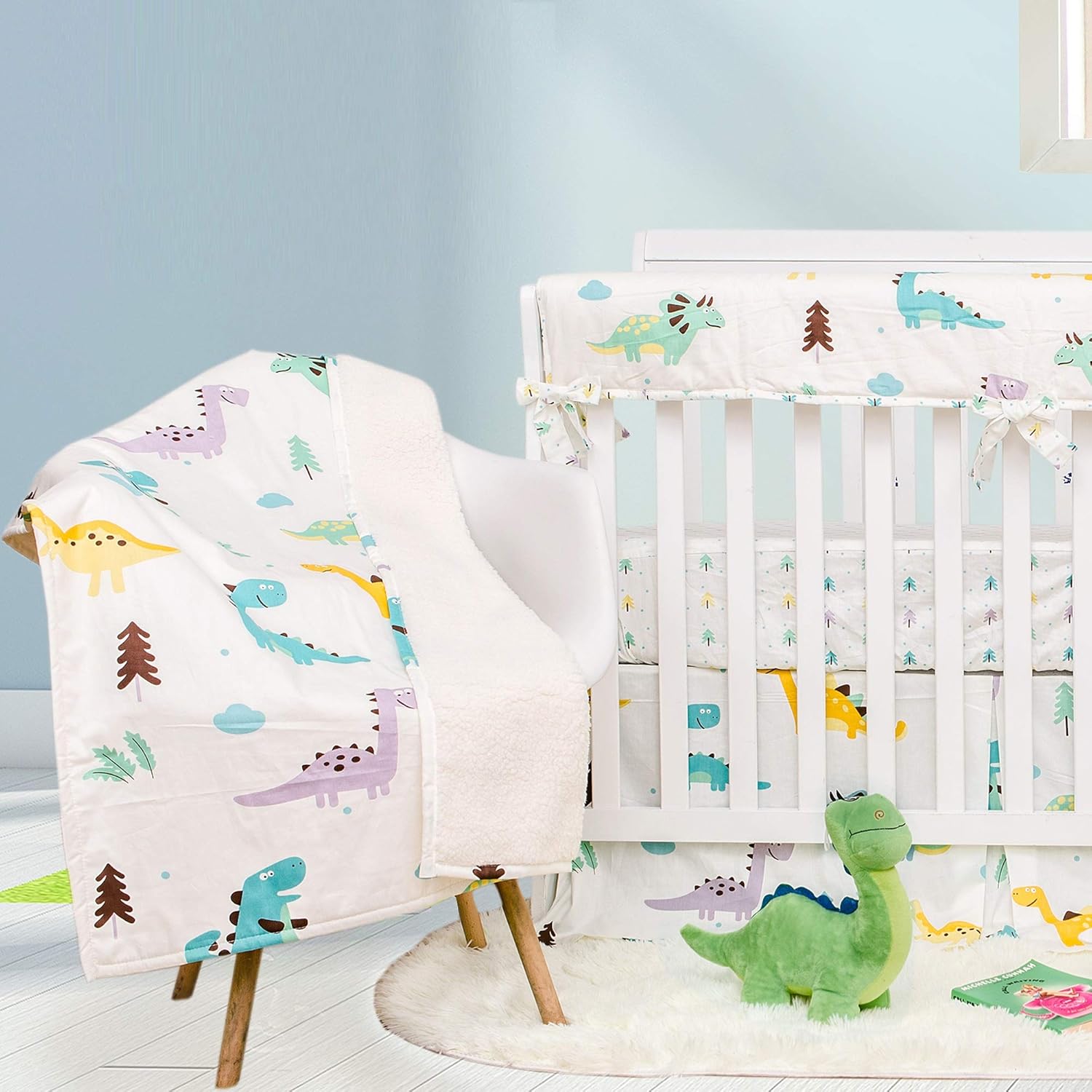 purple and yellow crib bedding