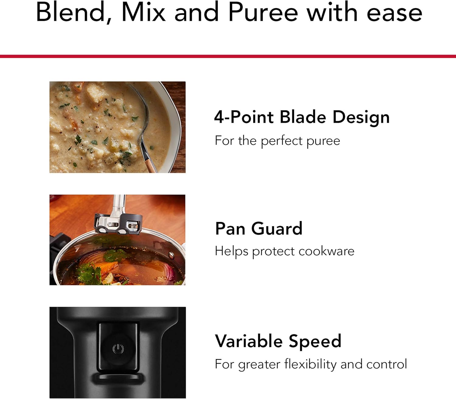 KitchenAid KHBBV53WH Cordless Hand Blender, 8 inch, White: Kitchen & Dining