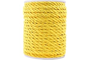 Mandala Crafts Gold Twisted Cord Trim Decorative Rope for Crafts - Braided Gold Rope Trim for Upholstery Cording Handfasting Graduation Cord