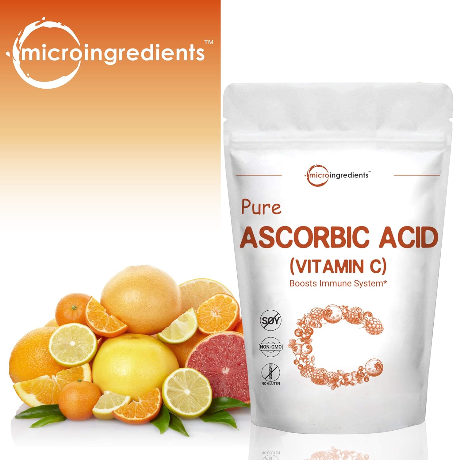 Pure Ascorbic Acid Powder (Water Soluble Vitamin C Powder), 1 KG (2.2 Pounds), Immune System
