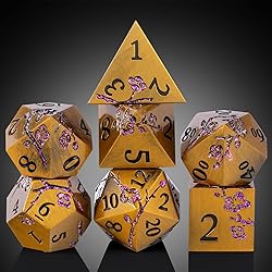 DNDND Flower Metal DND Dice, 7 PCS Heavy Solid
