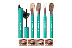 KIMUSE Eyeshadow Stick + Liquid Mascara Kit, Lightweight, Long Lasting, Crease-Proof, Smudge-Proof Eye Makeup Set