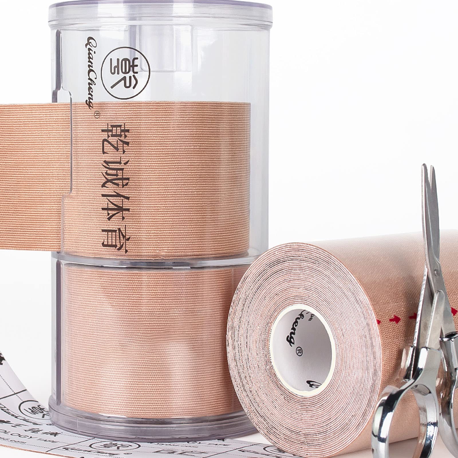 Kinesiology Tape Pro Synthetic Athletic Tape with Portable Box - 3 Rolls Sports Tape 16 FT for Ankle Wrist Knee Elbow Shoulder Muscles