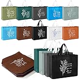 Paterr 30 Pcs Christian Appreciation Gift Bags Bulk Large Reusable Non-woven Christian Religious Bible Verse Pastor Tote Bags with Handles Church Valentines Party Favor (Mix Color)