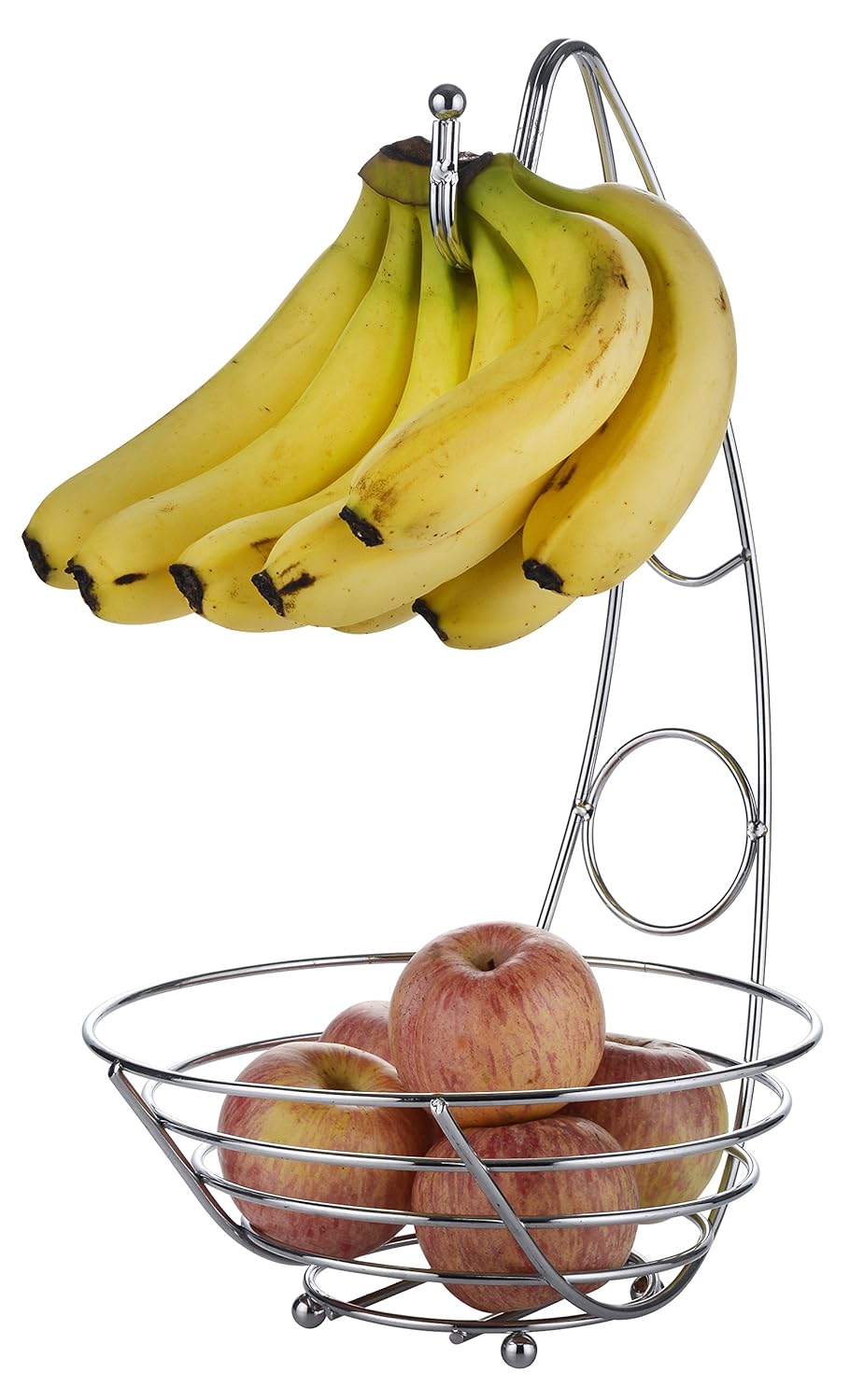 EXZACT EXFB017 Fruit Basket 43 cm Tall, Wired Fruit Bowl with Banana