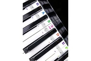 YPTSYSYS Piano Key Labels, Piano Note Stickers Removable for 88-Key Standard Full-Size Keyboard Reusable Silicone Strips Multi-Color Large Bold Letter for Beginners Kids (Colourful)