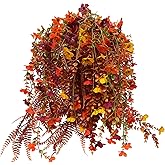 HSTEY 8pcs Artificial Violet Boston Fern Hanging Flowers Fake Plants for Outdoor with Eucalyptus Leaf for Home Garden Patio Balcony Decor