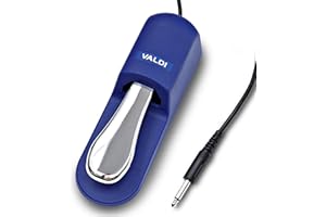 VALDI BP-3 Sustain Pedal - Universal Pedal for Keyboard Piano, Digital Pianos, MIDI Keyboards & Synths - Conversion Switch for All Brands - 1/4'' Jack, Anti-Slip Design, Extended Cable (BULE)
